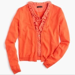 J Crew Sweater With Ruffle Underlay
